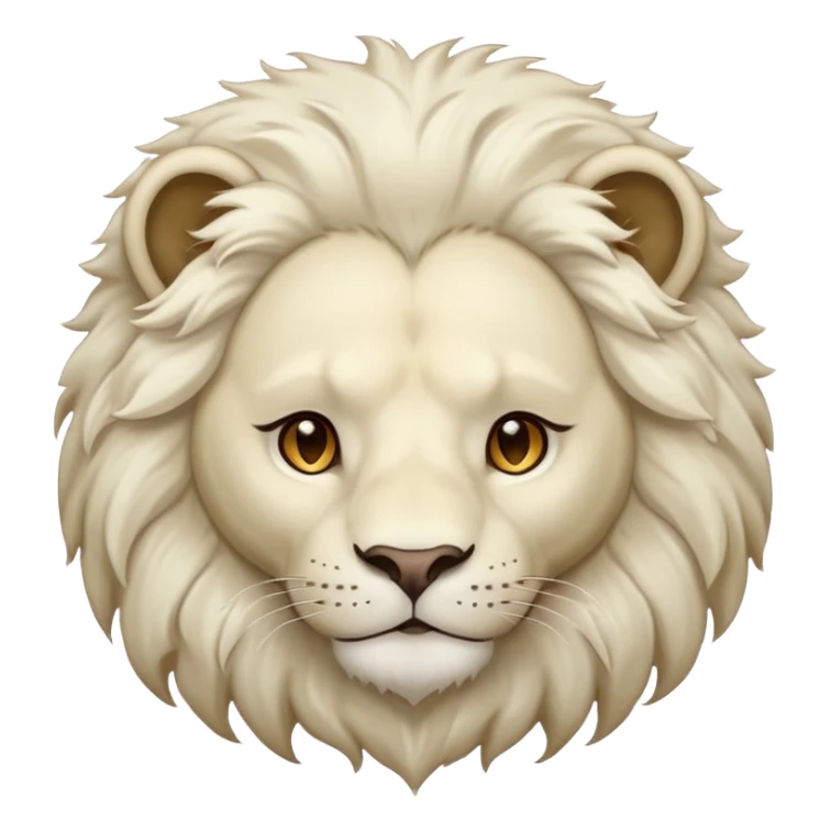 clear white lion with light brown eyes sticker