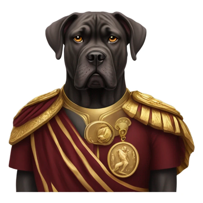 A burgundy-colored Cane Corso as the emperor of Rome. sticker