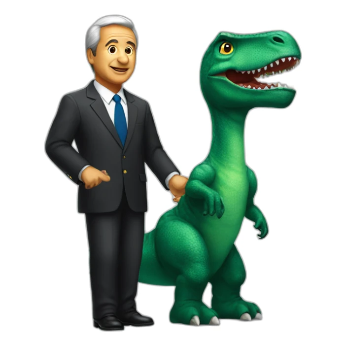 Brazilian president jair with a dinosaur sticker