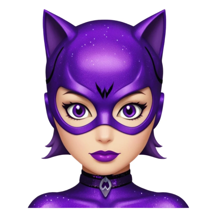 glitter purple Cat woman sexy sticker