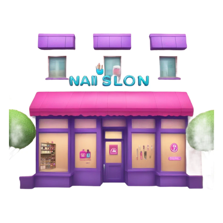 Emoji Building with sign: Nail Salon  sticker