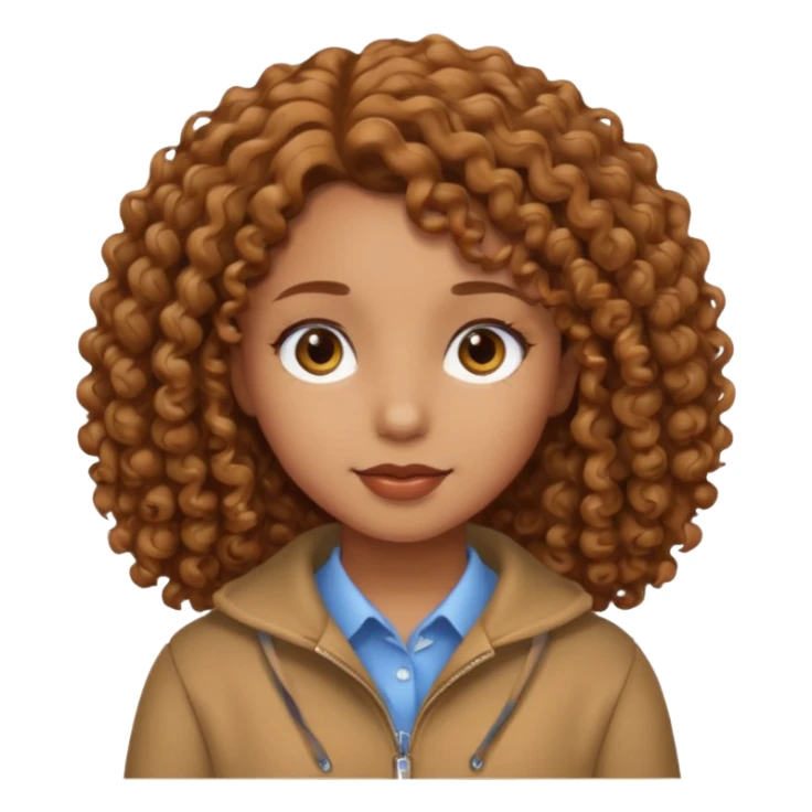 esmer kumral renkli kıvırcık kız sticker