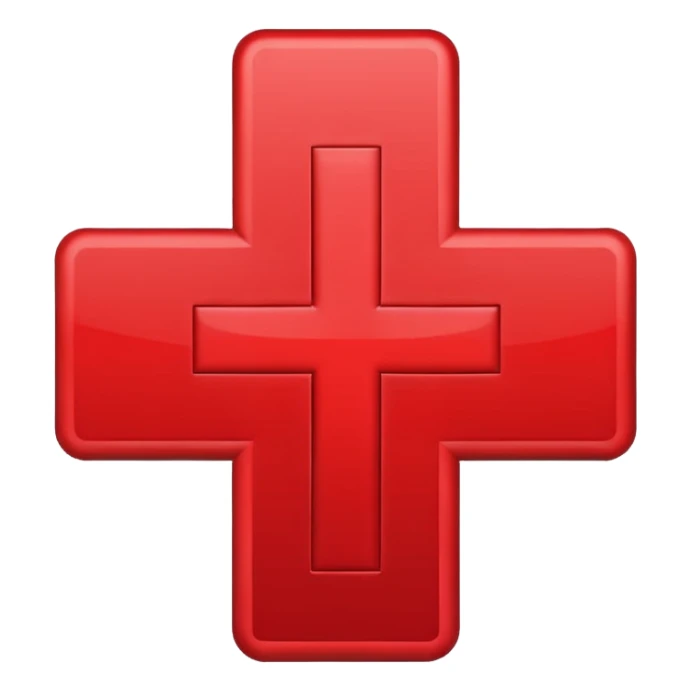 red medical cross symbol on a white3 background sticker