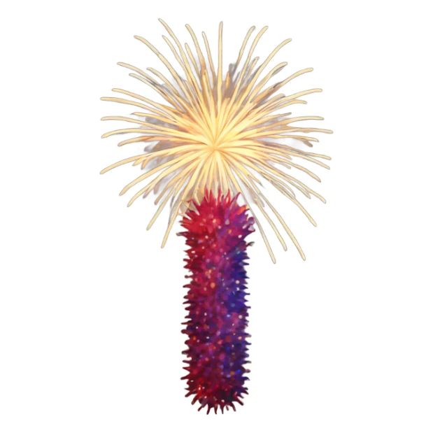 Fireworks in the shape of an L sticker