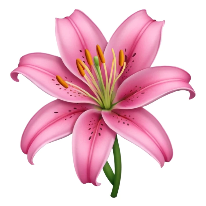 Lilies flower pink like emoji in keyboard sticker