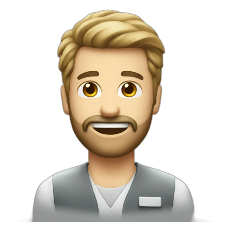 Soy dentista emoji calvo con barba sticker