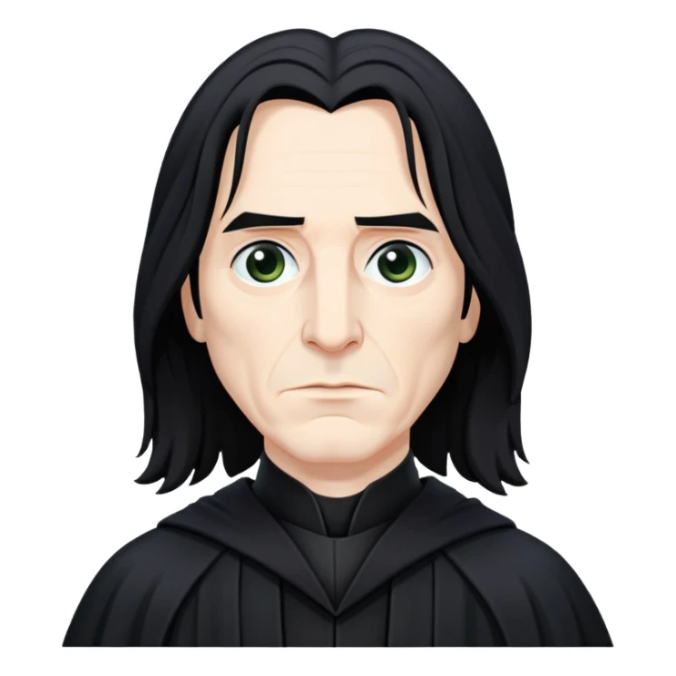 Severus Snape with long black hair and black robes sticker