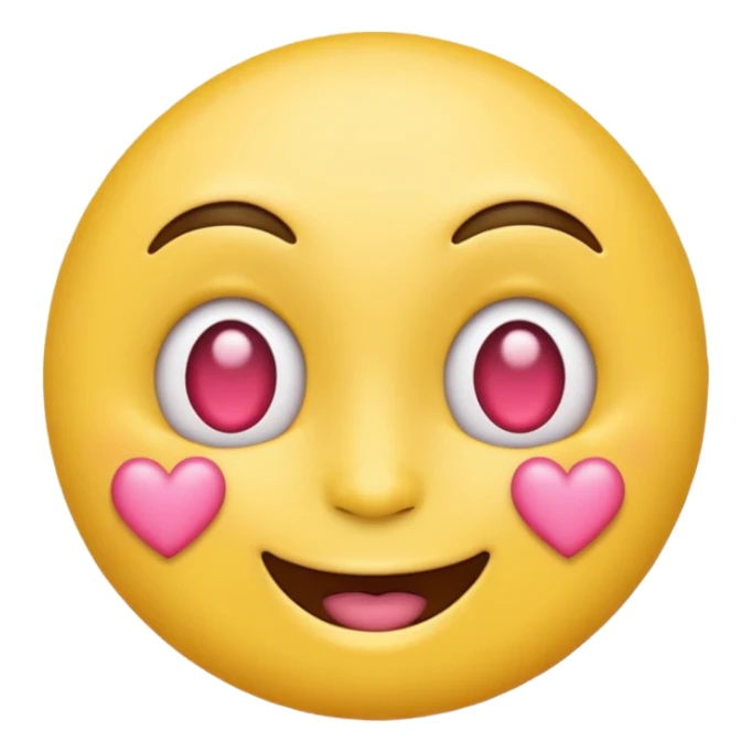 Emoji carita amarillo con ojos de corazones rosa  sticker