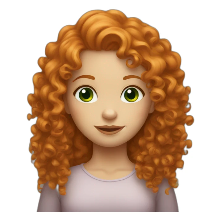 curly haired ginger girl with green eyes sticker
