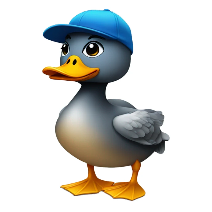 duck with sunglasses wearing a blue hat sticker