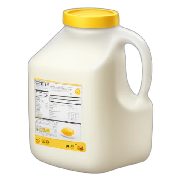 gallon milk jug halfway with yellow liquid sticker