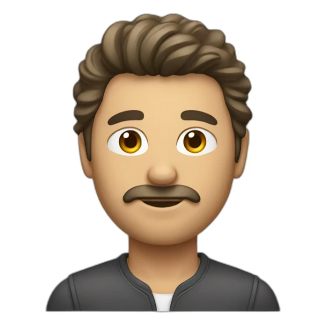 homme avec la coupe de cheveux raie au milieu sticker