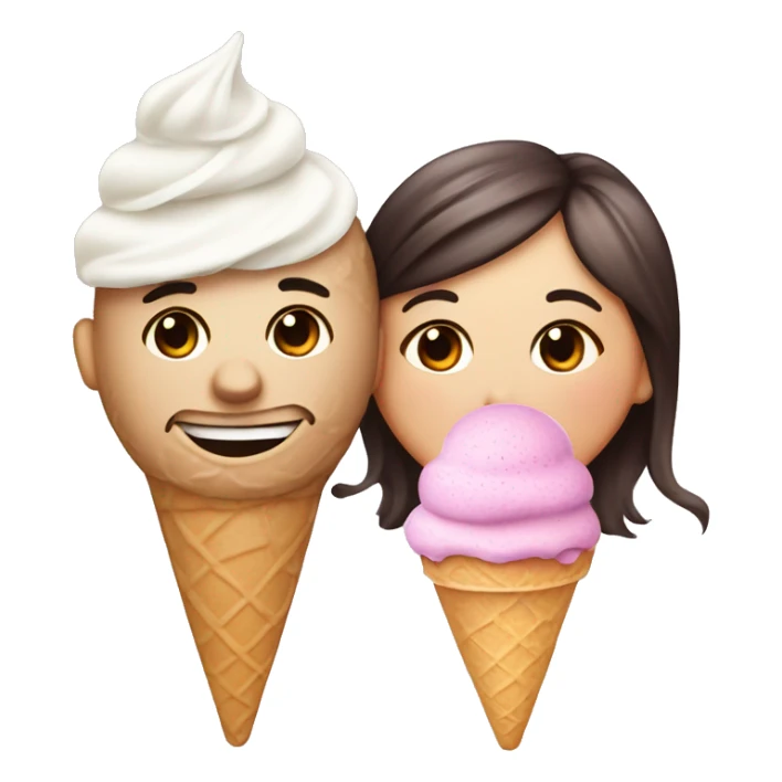 Cute ice cream date for beautiful tattooed couple sticker
