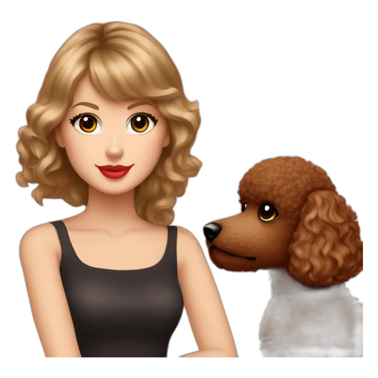 Taylor swift and a dark brown toy poodle sticker
