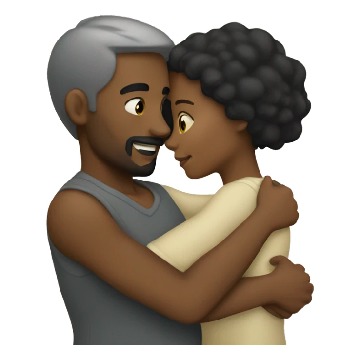 Cuddling (white man, black woman) sticker