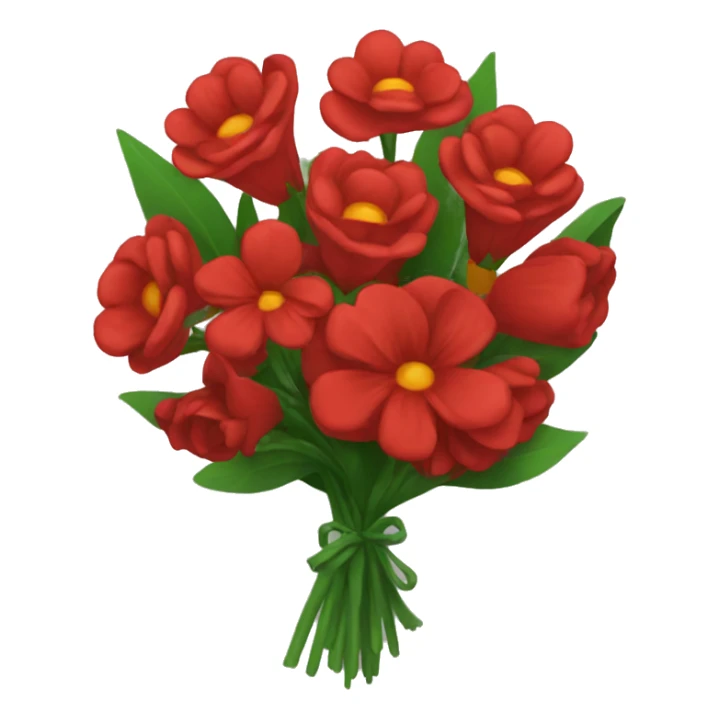 Red bouquet of flowers sticker