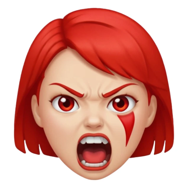 redtsion angry girl ragebait red face sticker