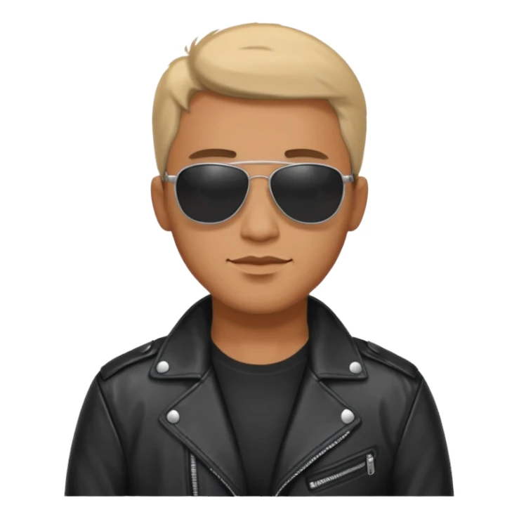 Biker Gang with Sunglasses, Man with black leather jacket, sunglasses sticker