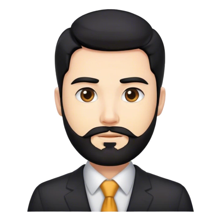 black hair beard white skin business man  sticker