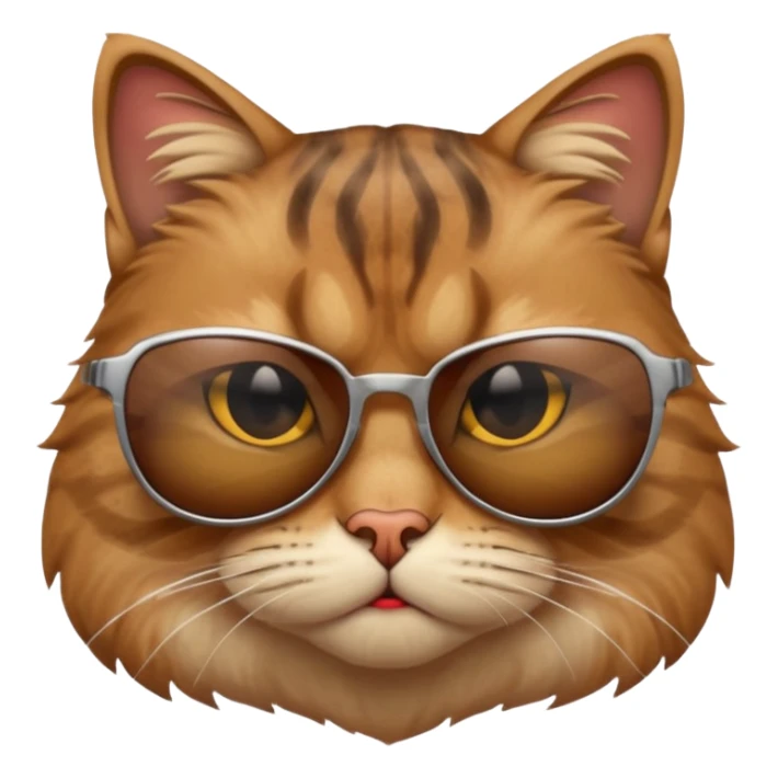 Gato enojado con gafas en la plya sticker