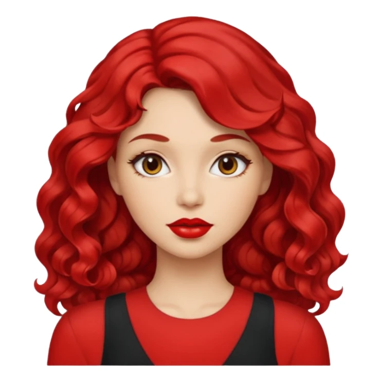 woman red lips, deifferent hair. sticker