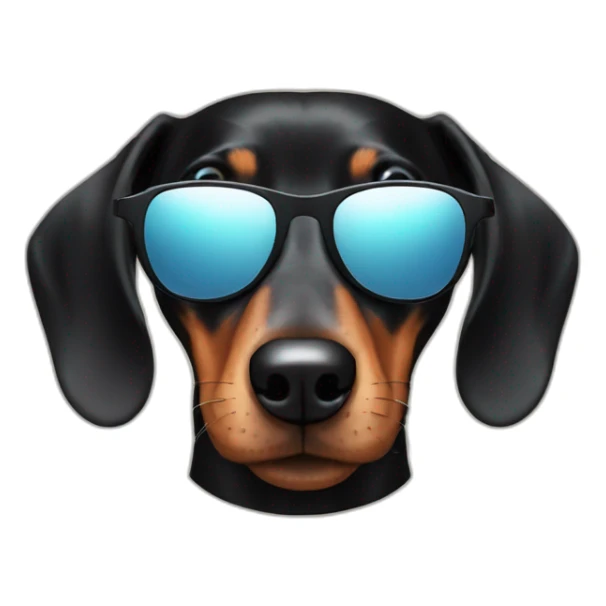black dachshund in sunglasses head shot sticker