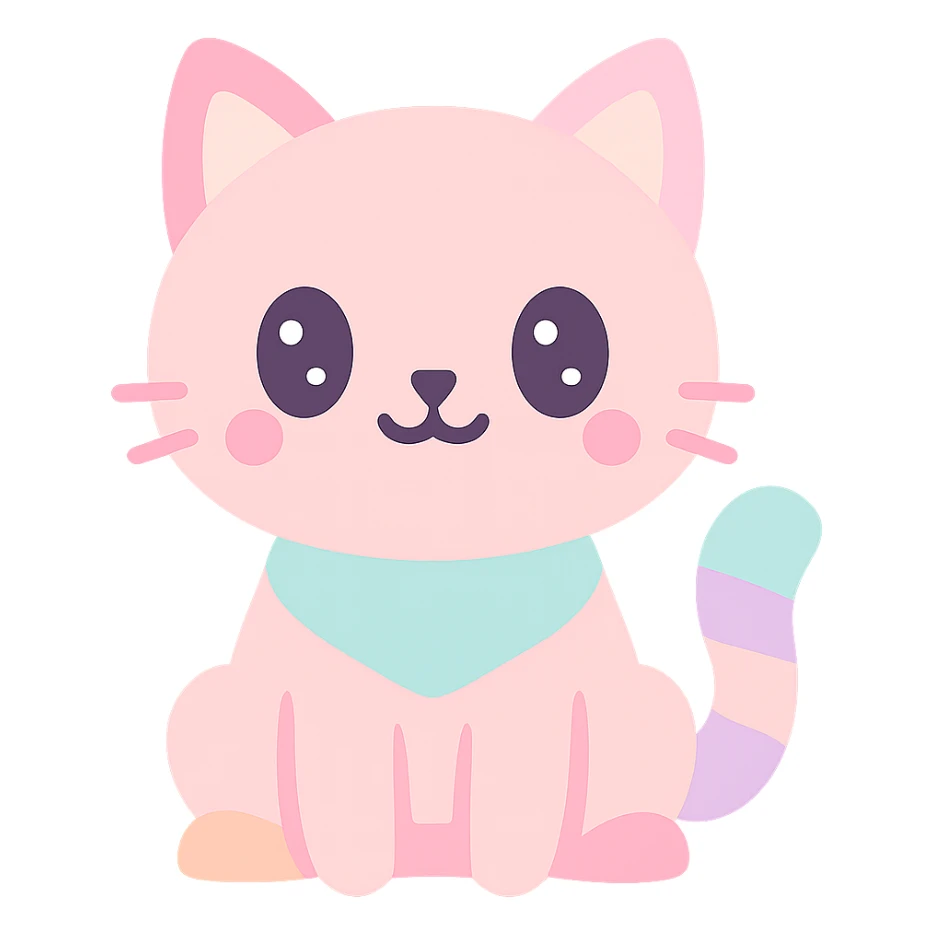 cute cat, simple and friendly sticker