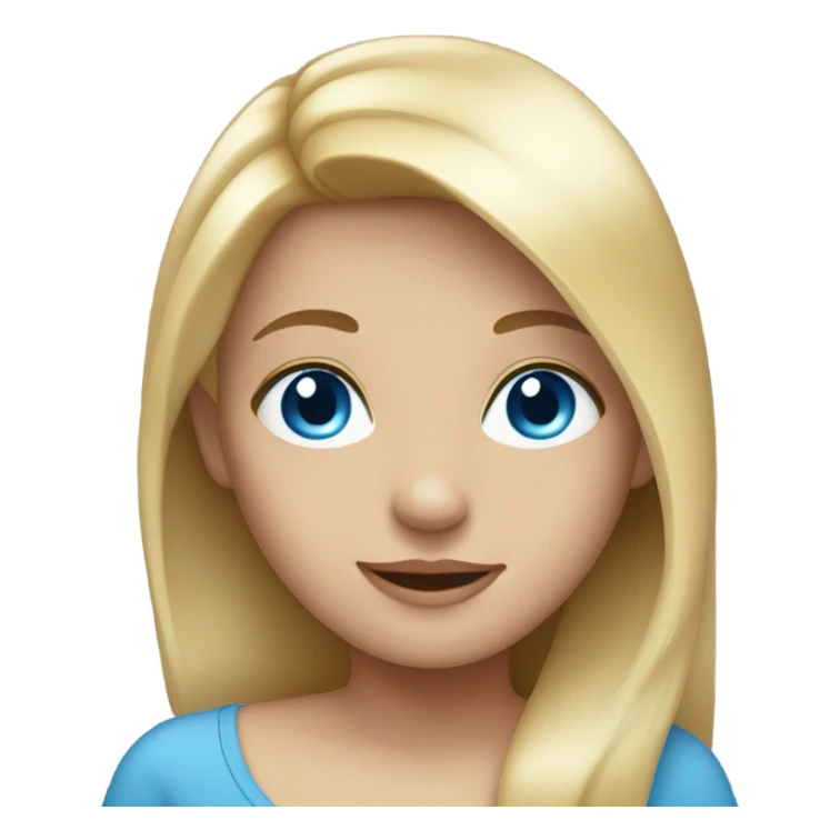 Girl with straight blonde hair and blue eyes sticker