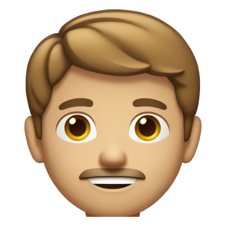 man with round face short brown hair small goatee sticker