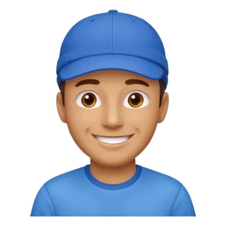 blue tennis hat and blue tshirt man sticker