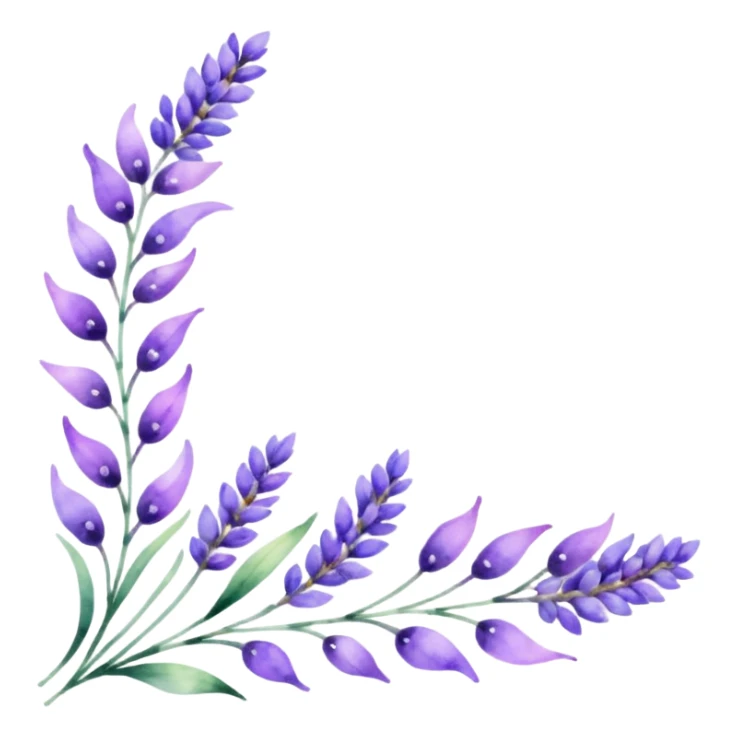 lavender Abstract Border Illustration for corners of page
 sticker