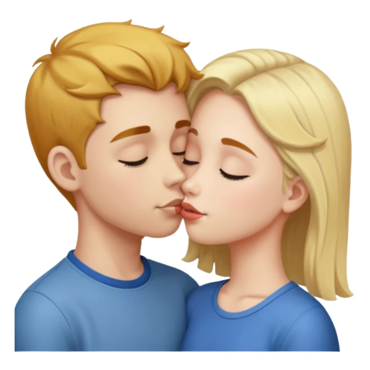 Boy kiss on girl forehead  sticker