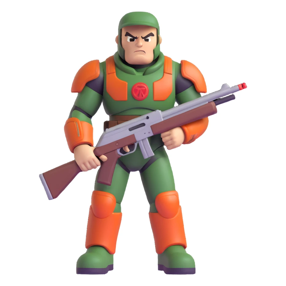 doom guy, holding a shotgun, intense expression, classic video game style sticker