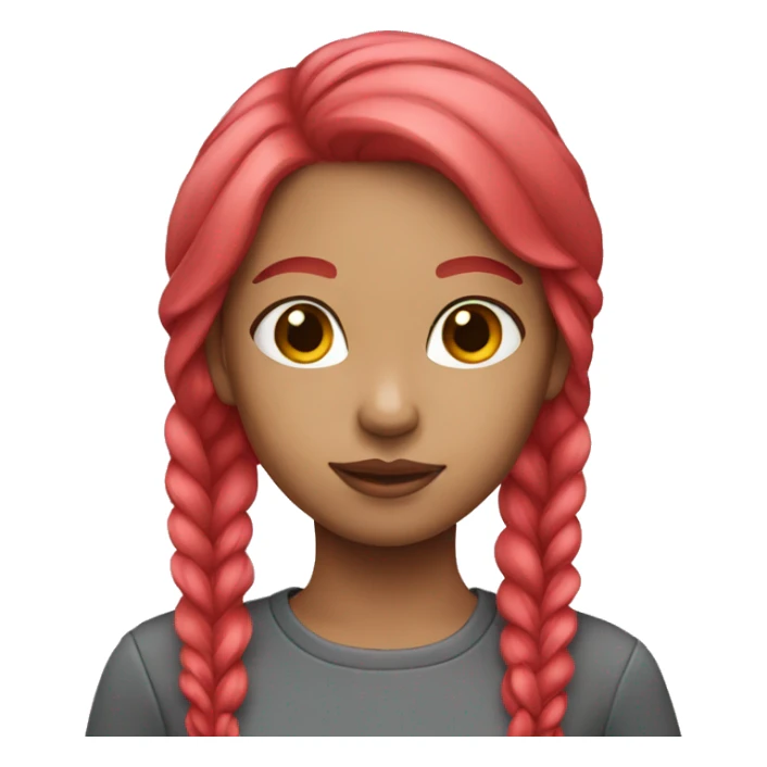 Girl pink red hair sticker