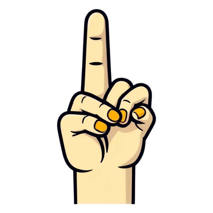 hand with middle finger and ring finger extended, other fingers closed sticker