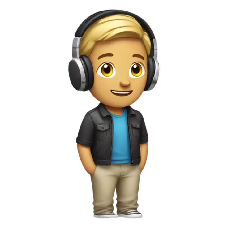 casual male with headphones indoors sticker