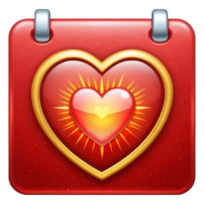 calendar icon with radiant heart sticker