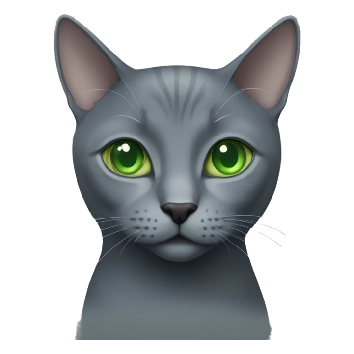 Russian blue cat with green eyes sticker