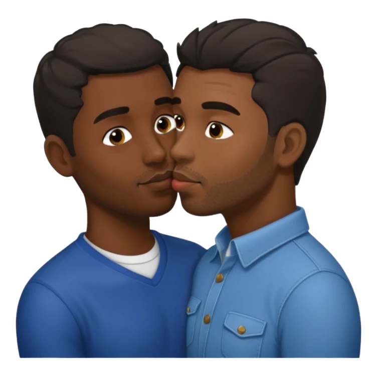 The black guy, kissing a white guy With dark hair sticker