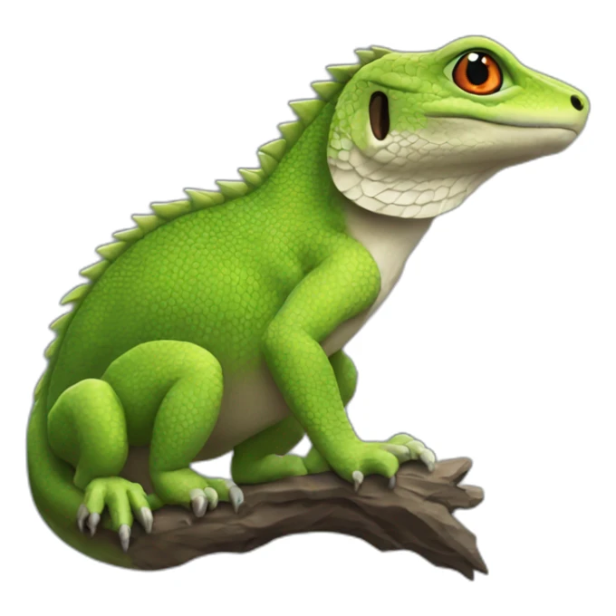 Lézard sur le dos d'un loup sticker
