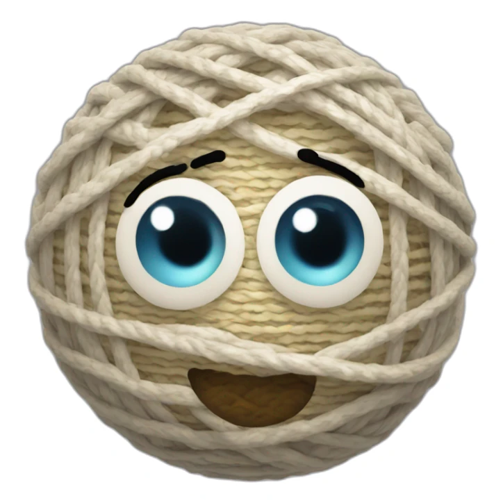 3d sphere with a cartoon loom texture with big beautiful eyes sticker