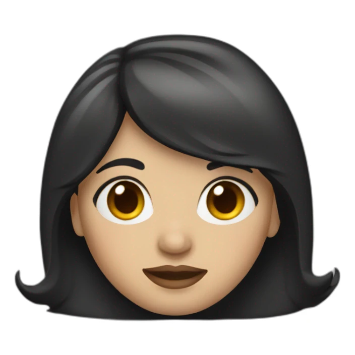 female Memoji with dark hair sticker
