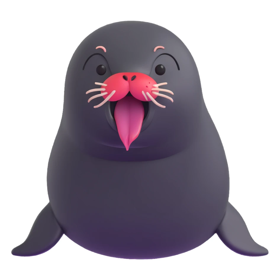 cute fur seal sticking out its tongue sticker