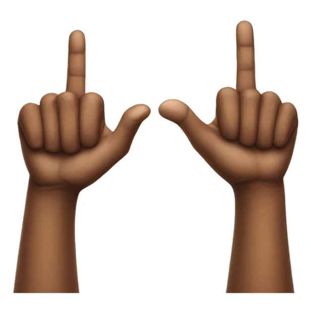 Four fingers up thumb down one hand back of hand sticker