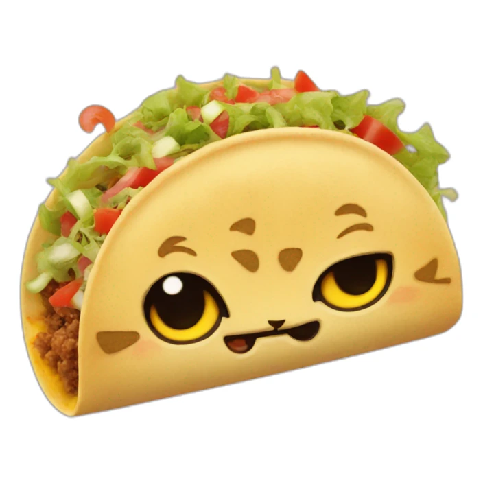 cat's head sticking out of the end of a taco sticker