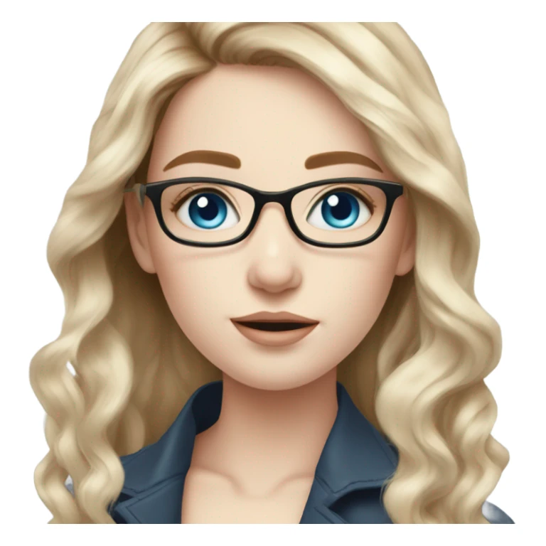 Beautiful Balayage pale girl with glasses and blue eyes  sticker