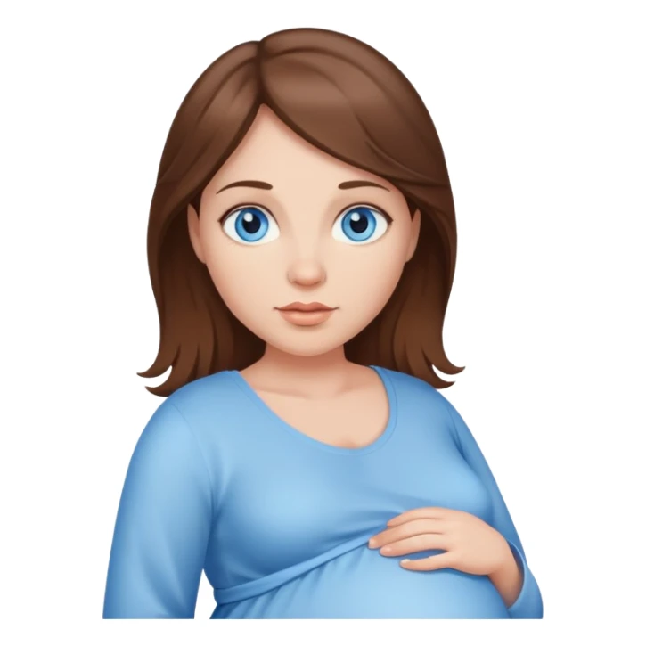 Pregnant woman blue eyes brown hair sticker