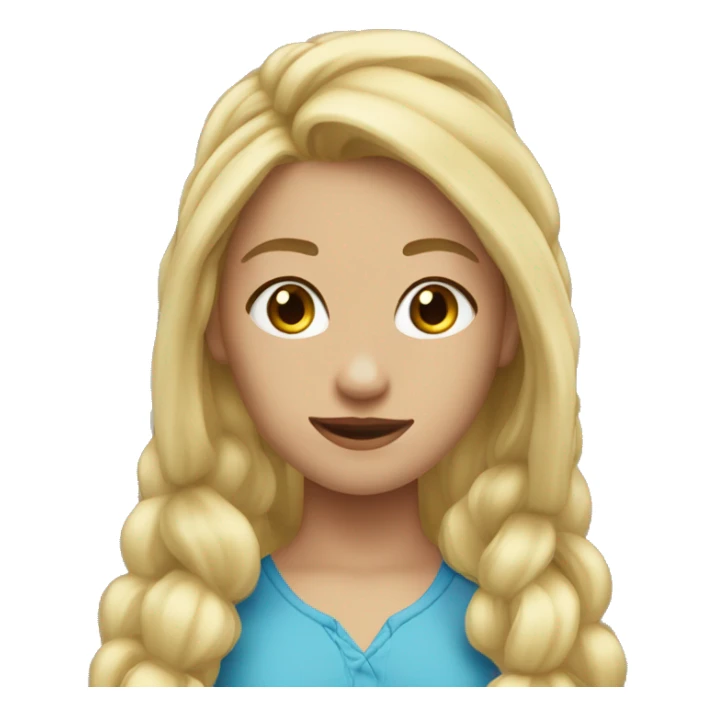 long blonde ponytail thin light skin with small eyes eyes close together sticker