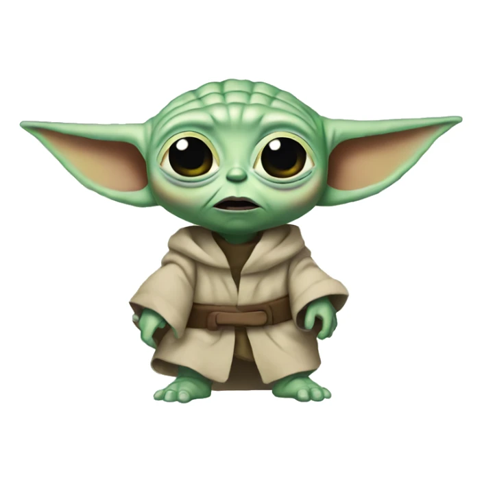 Baby yoda with Rick and Morty  sticker