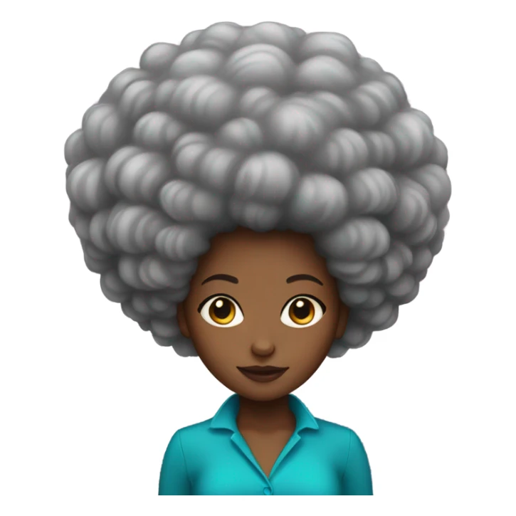 Black girl wearing an afro sticker